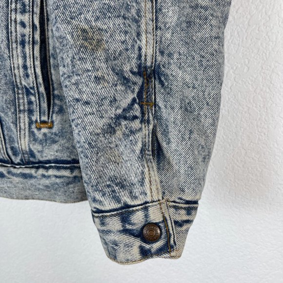 VTG Levis' Acid Wash Jean Sherpa Trucker Jacket - Picture 11 of 12